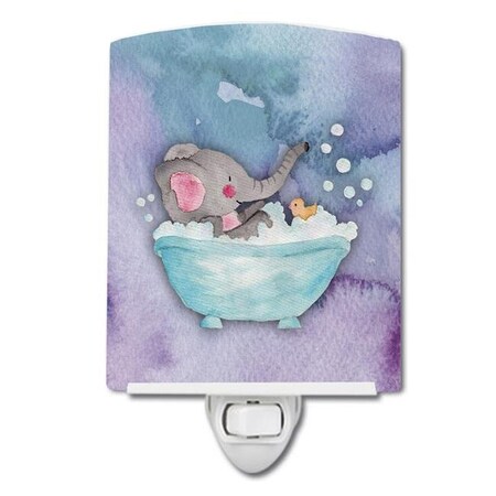 Carolines Treasures Carolines Treasures BB7346CNL Elephant Bathing Watercolor Ceramic Night Light BB7346CNL